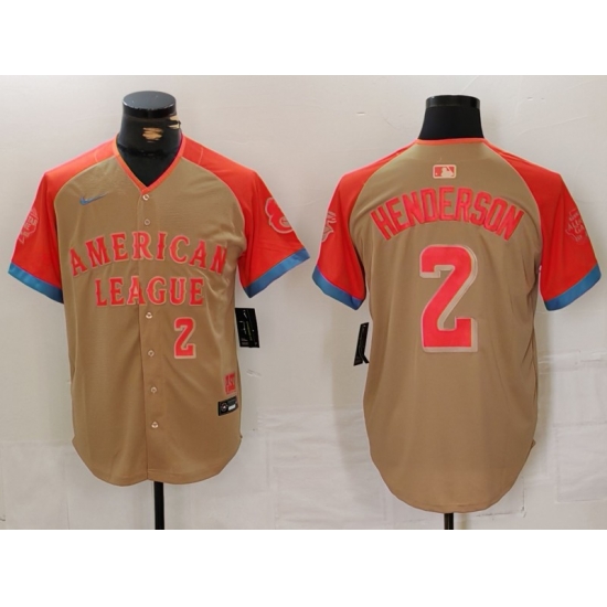 Men American League 2 Gunnar Henderson Cream 2024 All Star Elite Stitched Baseball Jersey