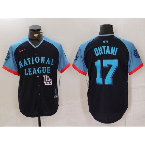 Men National League 17 Shohei Ohtani Navy 2024 All Star Elite Stitched Baseball Jersey 1 Men National League 17 Shohei Ohtani Navy 2024 All Star Elite Stitched Baseball Jersey 1