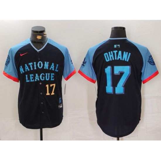 Men National League 17 Shohei Ohtani Navy 2024 All Star Elite Stitched Baseball Jersey 3 Men National League 17 Shohei Ohtani Navy 2024 All Star Elite Stitched Baseball Jersey 3