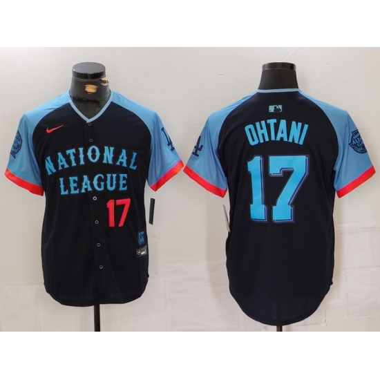 Men National League 17 Shohei Ohtani Navy 2024 All Star Elite Stitched Baseball Jersey 5 Men National League 17 Shohei Ohtani Navy 2024 All Star Elite Stitched Baseball Jersey 5