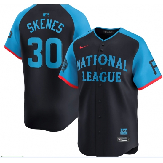 Men National League 30 Paul Skenes Navy 2024 All Star Limited Stitched Baseball Jersey Men National League 30 Paul Skenes Navy 2024 All Star Limited Stitched Baseball Jersey