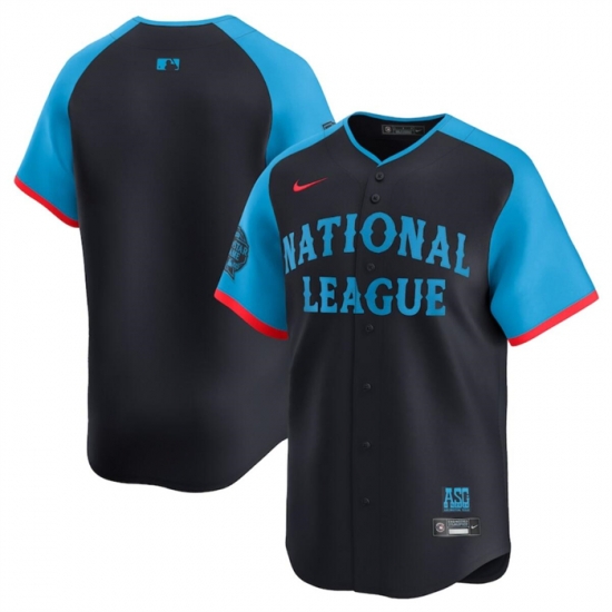 Men National League Blank Navy 2024 All Star Limited Stitched Baseball Jersey Men National League Blank Navy 2024 All Star Limited Stitched Baseball Jersey