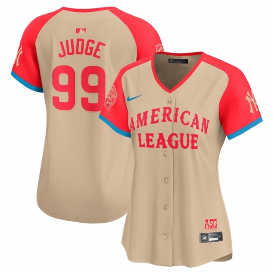 Women American League 99 Aaron Judge Cream 2024 All Star Limited Stitched Baseball Jersey 28Run Small 29 Women American League 99 Aaron Judge Cream 2024 All Star Limited Stitched Baseball Jersey 28Run Small 29