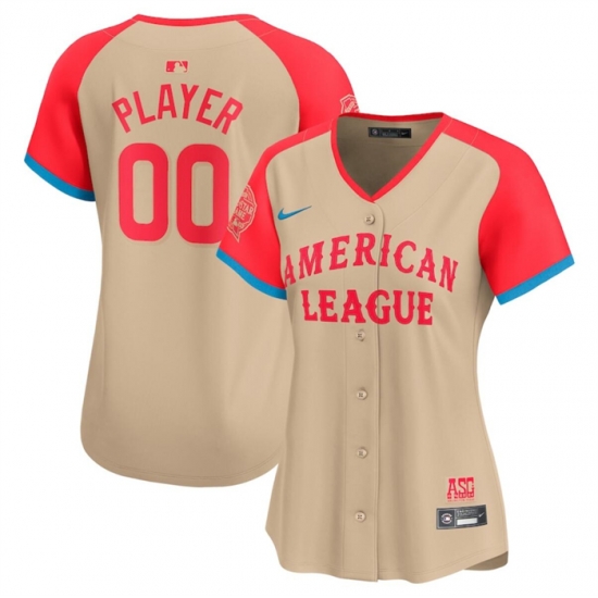 Women American League Active Player Custom Cream 2024 All Star Limited Stitched Baseball Jersey 28Run Small 29 Women American League Active Player Custom Cream 2024 All Star Limited Stitched Baseball Jersey 28Run Small 29