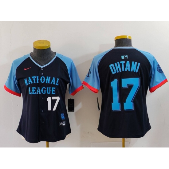Women National League 17 Shohei Ohtani Navy 2024 All Star Limited Stitched Baseball Jersey 6 Women National League 17 Shohei Ohtani Navy 2024 All Star Limited Stitched Baseball Jersey 6