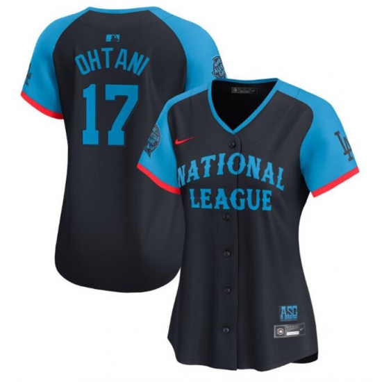 Women National League 17 Shohei Ohtani Navy 2024 All Star Limited Stitched Baseball Jersey Women National League 17 Shohei Ohtani Navy 2024 All Star Limited Stitched Baseball Jersey