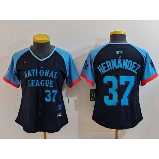Women National League 37 Teoscar Hernandez Navy 2024 All Star Limited Stitched Baseball Jersey 6 Women National League 37 Teoscar Hernandez Navy 2024 All Star Limited Stitched Baseball Jersey 6