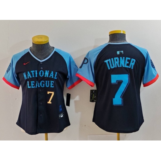 Women National League 7 Trea Turner Navy 2024 All Star Limited Stitched Baseball Jersey 1 Women National League 7 Trea Turner Navy 2024 All Star Limited Stitched Baseball Jersey 1