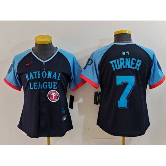 Women National League 7 Trea Turner Navy 2024 All Star Limited Stitched Baseball Jersey 2 Women National League 7 Trea Turner Navy 2024 All Star Limited Stitched Baseball Jersey 2