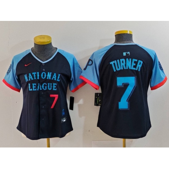 Women National League 7 Trea Turner Navy 2024 All Star Limited Stitched Baseball Jersey 3 Women National League 7 Trea Turner Navy 2024 All Star Limited Stitched Baseball Jersey 3