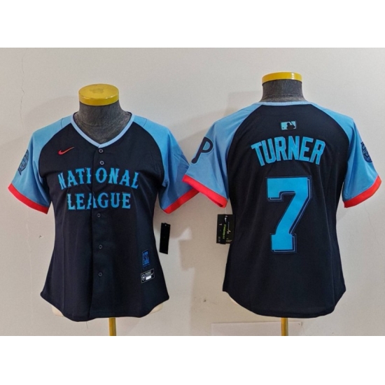 Women National League 7 Trea Turner Navy 2024 All Star Limited Stitched Baseball Jersey 5 Women National League 7 Trea Turner Navy 2024 All Star Limited Stitched Baseball Jersey 5