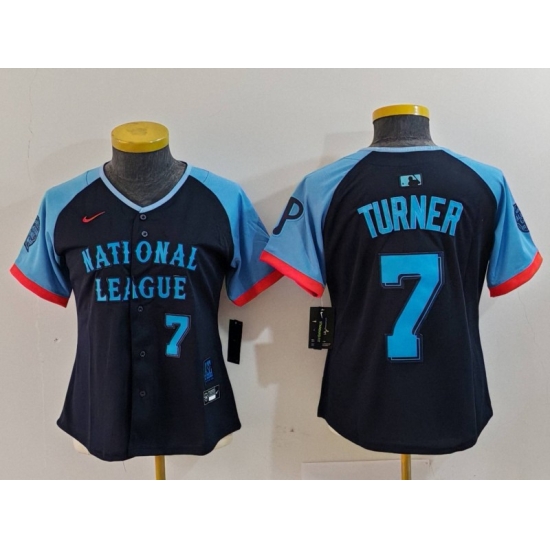 Women National League 7 Trea Turner Navy 2024 All Star Limited Stitched Baseball Jersey 6 Women National League 7 Trea Turner Navy 2024 All Star Limited Stitched Baseball Jersey 6