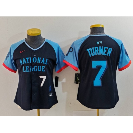 Women National League 7 Trea Turner Navy 2024 All Star Limited Stitched Baseball Jersey 9 Women National League 7 Trea Turner Navy 2024 All Star Limited Stitched Baseball Jersey 9