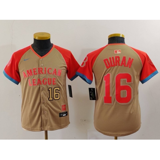 Youth American League 16 Jarren Duran Cream 2024 All Star Limited Stitched Jersey 1 Youth American League 16 Jarren Duran Cream 2024 All Star Limited Stitched Jersey 1