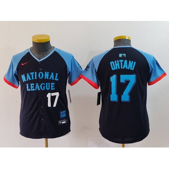 Youth National League 17 Shohei Ohtani Navy 2024 All Star Limited Stitched Baseball Jersey 2 Youth National League 17 Shohei Ohtani Navy 2024 All Star Limited Stitched Baseball Jersey 2