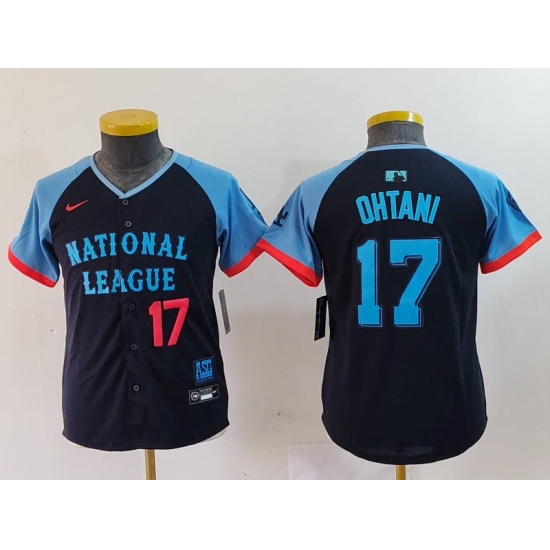 Youth National League 17 Shohei Ohtani Navy 2024 All Star Limited Stitched Baseball Jersey 5 Youth National League 17 Shohei Ohtani Navy 2024 All Star Limited Stitched Baseball Jersey 5