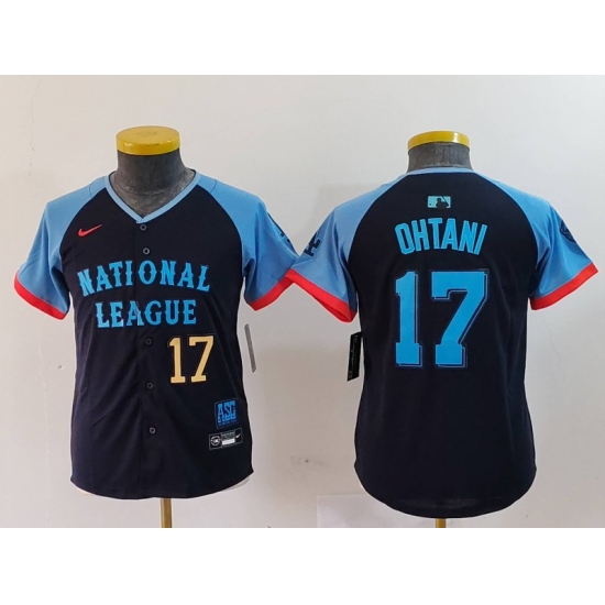 Youth National League 17 Shohei Ohtani Navy 2024 All Star Limited Stitched Baseball Jersey 8 Youth National League 17 Shohei Ohtani Navy 2024 All Star Limited Stitched Baseball Jersey 8