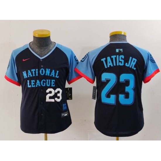 Youth National League 23 Fernando Tatis Jr Navy 2024 All Star Limited Stitched Baseball Jersey 2 Youth National League 23 Fernando Tatis Jr Navy 2024 All Star Limited Stitched Baseball Jersey 2
