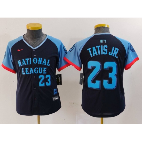 Youth National League 23 Fernando Tatis Jr Navy 2024 All Star Limited Stitched Baseball Jersey 5 Youth National League 23 Fernando Tatis Jr Navy 2024 All Star Limited Stitched Baseball Jersey 5