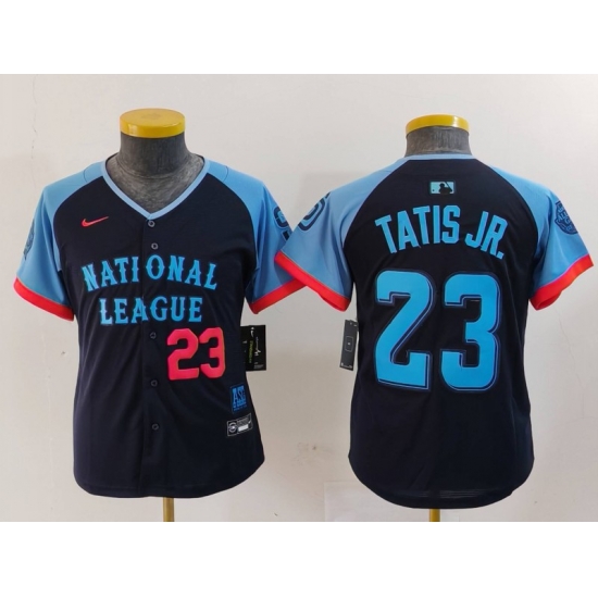 Youth National League 23 Fernando Tatis Jr Navy 2024 All Star Limited Stitched Baseball Jersey 6 Youth National League 23 Fernando Tatis Jr Navy 2024 All Star Limited Stitched Baseball Jersey 6