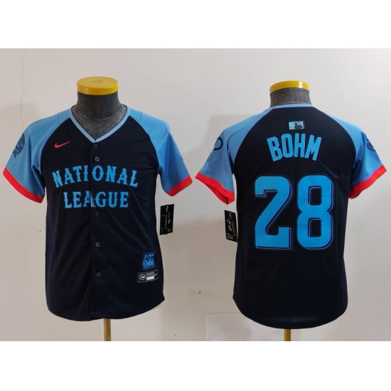 Youth National League 28 Alec Bohm Navy 2024 All Star Limited Stitched Baseball Jersey 2 Youth National League 28 Alec Bohm Navy 2024 All Star Limited Stitched Baseball Jersey 2