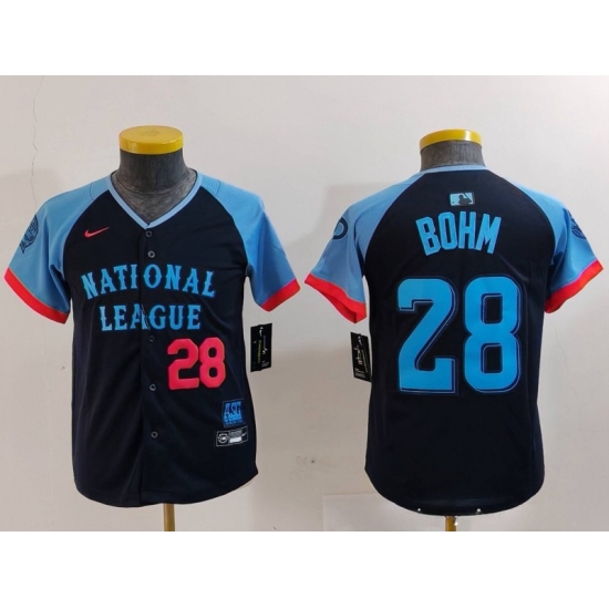 Youth National League 28 Alec Bohm Navy 2024 All Star Limited Stitched Baseball Jersey 6 Youth National League 28 Alec Bohm Navy 2024 All Star Limited Stitched Baseball Jersey 6