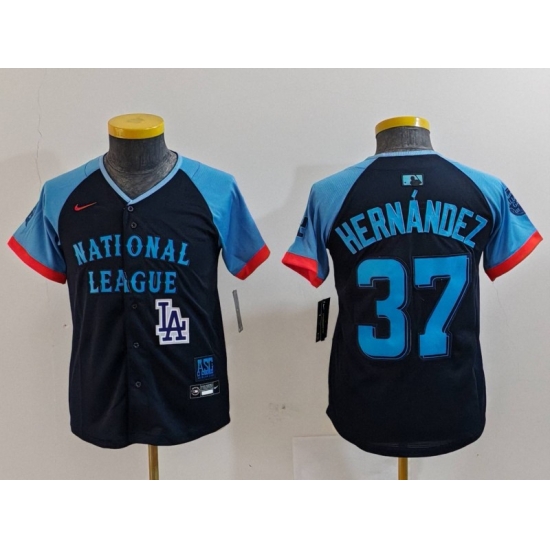 Youth National League 37 Teoscar Hernandez Navy 2024 All Star Limited Stitched Baseball Jersey 2 Youth National League 37 Teoscar Hernandez Navy 2024 All Star Limited Stitched Baseball Jersey 2