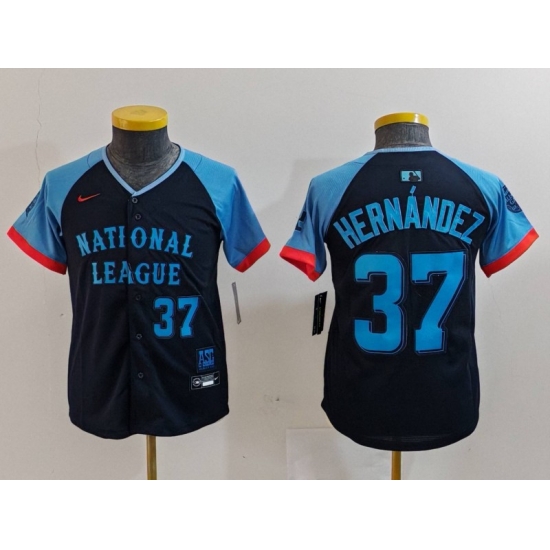 Youth National League 37 Teoscar Hernandez Navy 2024 All Star Limited Stitched Baseball Jersey 8 Youth National League 37 Teoscar Hernandez Navy 2024 All Star Limited Stitched Baseball Jersey 8
