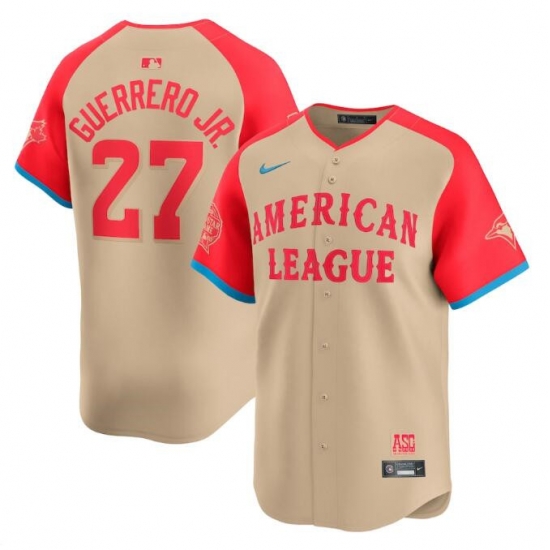 Men American League 27 Vladimir Guerrero Jr Cream 2024 All Star Limited Stitched Jersey Men American League 27 Vladimir Guerrero Jr Cream 2024 All Star Limited Stitched Jersey