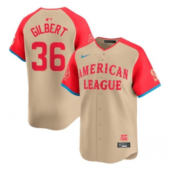 Men American League 36 Logan Gilbert Cream 2024 All Star Limited Stitched Baseball Jersey Men American League 36 Logan Gilbert Cream 2024 All Star Limited Stitched Baseball Jersey