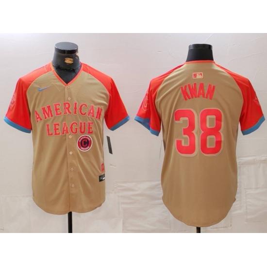 Men American League 38 Steven Kwan Cream 2024 All Star Limited Stitched Jersey 1 Men American League 38 Steven Kwan Cream 2024 All Star Limited Stitched Jersey 1