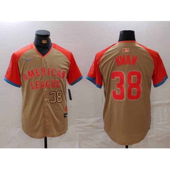 Men American League 38 Steven Kwan Cream 2024 All Star Limited Stitched Jersey 4 Men American League 38 Steven Kwan Cream 2024 All Star Limited Stitched Jersey 4