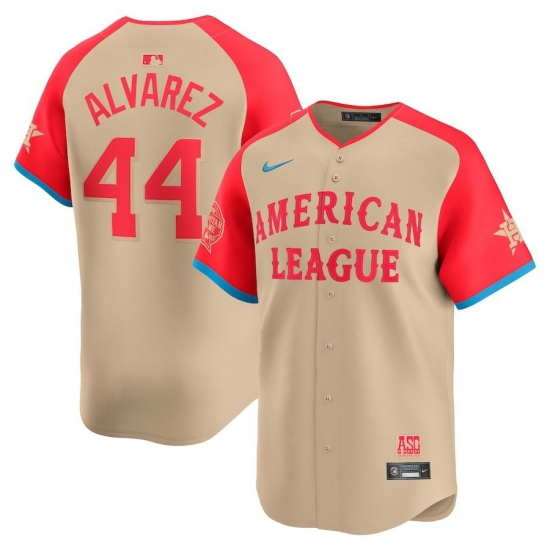 Men American League 44 Yordan Alvarez Cream 2024 All Star Limited Stitched Baseball Jersey Men American League 44 Yordan Alvarez Cream 2024 All Star Limited Stitched Baseball Jersey