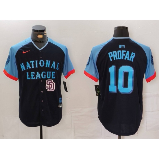 Men National League 10 Jurickson Profar Navy 2024 All Star Limited Stitched Baseball Jersey 3 Men National League 10 Jurickson Profar Navy 2024 All Star Limited Stitched Baseball Jersey 3