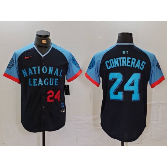 Men National League 24 William Contreras Navy 2024 All Star Limited Stitched Baseball Jersey 1 Men National League 24 William Contreras Navy 2024 All Star Limited Stitched Baseball Jersey 1