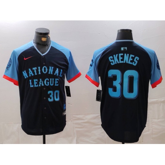 Men National League 30 Paul Skenes Navy 2024 All Star Limited Stitched Baseball Jersey 1 Men National League 30 Paul Skenes Navy 2024 All Star Limited Stitched Baseball Jersey 1