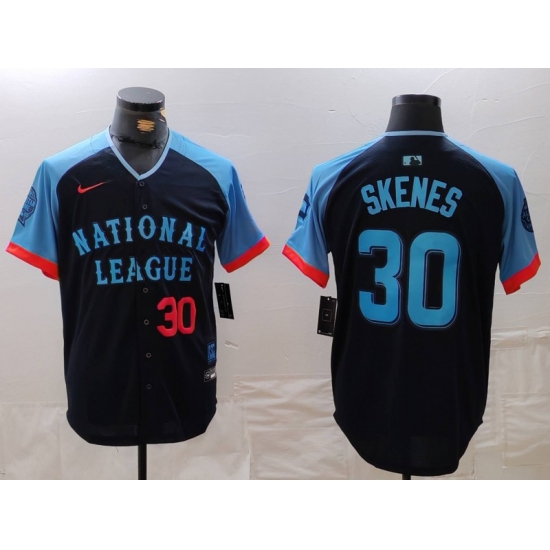 Men National League 30 Paul Skenes Navy 2024 All Star Limited Stitched Baseball Jersey 3 Men National League 30 Paul Skenes Navy 2024 All Star Limited Stitched Baseball Jersey 3