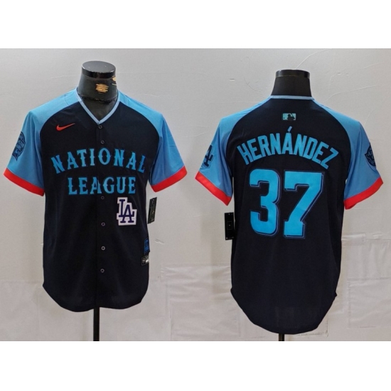 Men National League 37 Teoscar Hernandez Navy 2024 All Star Limited Stitched Baseball Jersey 2 Men National League 37 Teoscar Hernandez Navy 2024 All Star Limited Stitched Baseball Jersey 2