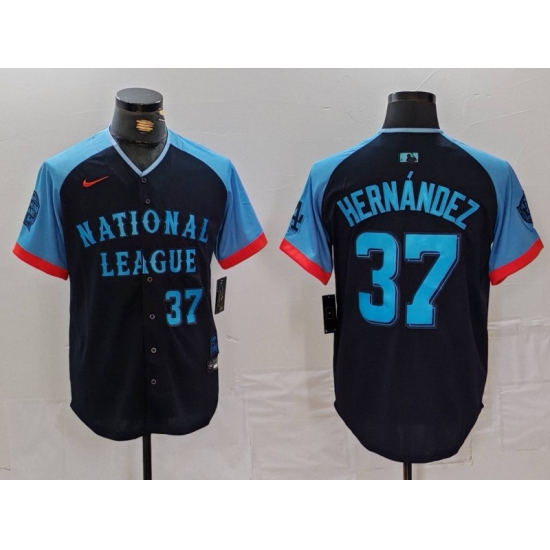 Men National League 37 Teoscar Hernandez Navy 2024 All Star Limited Stitched Baseball Jersey 3 Men National League 37 Teoscar Hernandez Navy 2024 All Star Limited Stitched Baseball Jersey 3