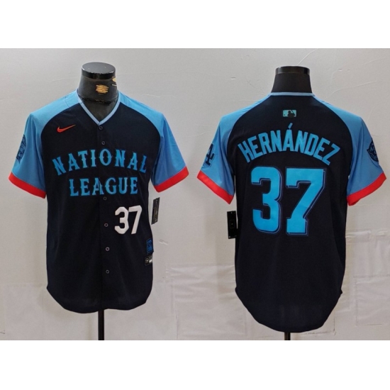 Men National League 37 Teoscar Hernandez Navy 2024 All Star Limited Stitched Baseball Jersey 5 Men National League 37 Teoscar Hernandez Navy 2024 All Star Limited Stitched Baseball Jersey 5