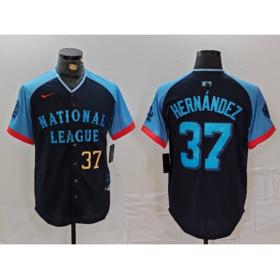 Men National League 37 Teoscar Hernandez Navy 2024 All Star Limited Stitched Baseball Jersey 8 Men National League 37 Teoscar Hernandez Navy 2024 All Star Limited Stitched Baseball Jersey 8