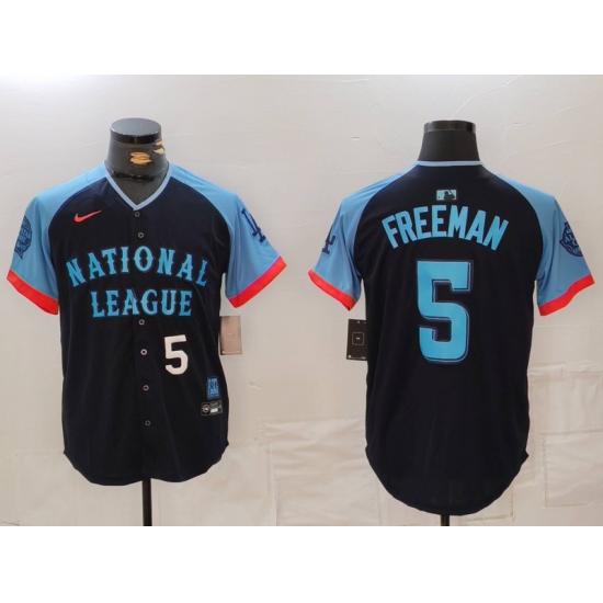 Men National League 5 Freddie Freeman Navy 2024 All Star Limited Stitched Baseball Jersey 6 Men National League 5 Freddie Freeman Navy 2024 All Star Limited Stitched Baseball Jersey 6