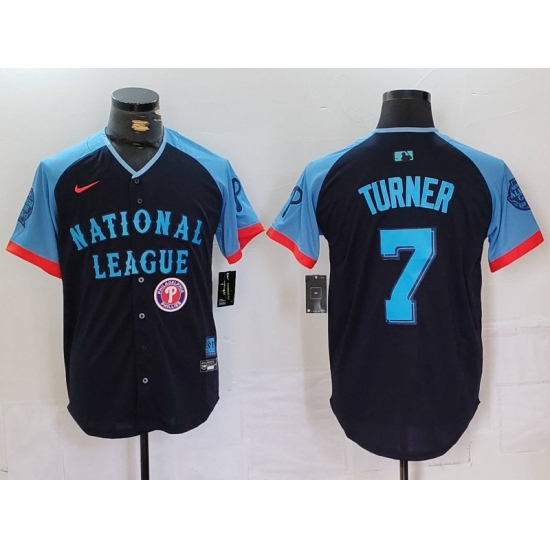 Men National League 7 Trea Turner Navy 2024 All Star Limited Stitched Baseball Jersey 1 Men National League 7 Trea Turner Navy 2024 All Star Limited Stitched Baseball Jersey 1