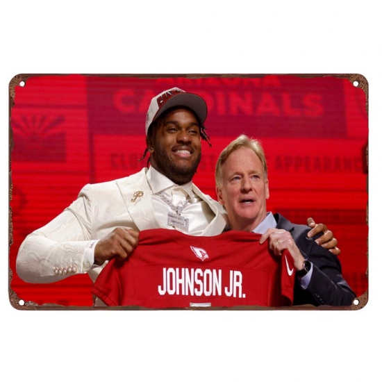 Arizona Cardinals Aluminum Sign 12x8 Inch Paris Johnson Jr. 001 Arizona Cardinals Aluminum Sign 12x8 Inch Paris Johnson Jr. 001