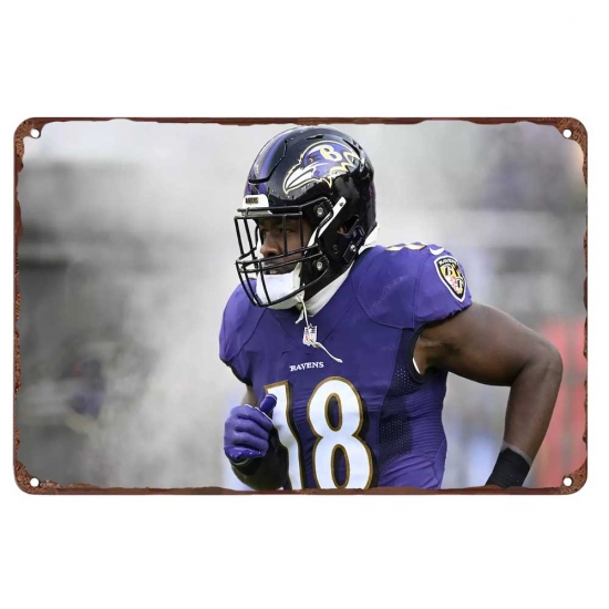 Baltimore Ravens Aluminum Sign 12x8 Inch Roquan Smith 002 Baltimore Ravens Aluminum Sign 12x8 Inch Roquan Smith 002