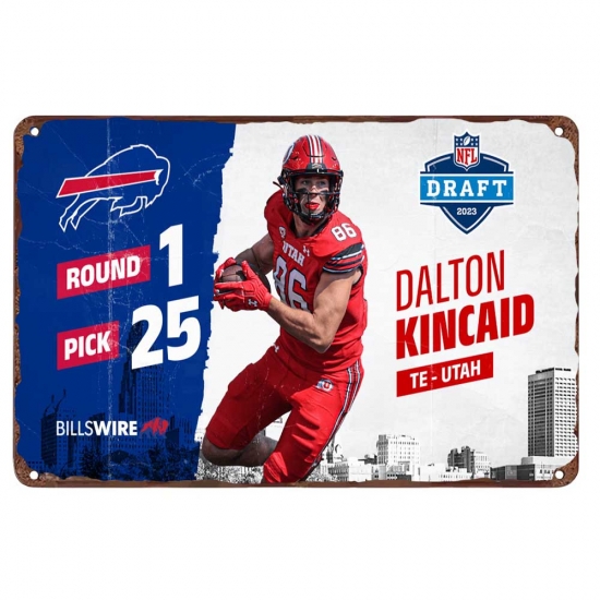 Buffalo Bills Aluminum Sign 12x8 Inch Dalton Kincaid 004 Buffalo Bills Aluminum Sign 12x8 Inch Dalton Kincaid 004