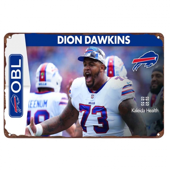 Buffalo Bills Aluminum Sign 12x8 Inch Dion Dawkins 002 Buffalo Bills Aluminum Sign 12x8 Inch Dion Dawkins 002