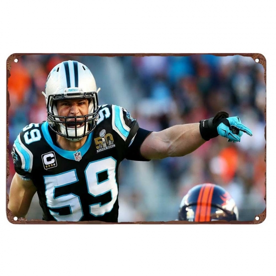 Carolina Panthers Aluminum Sign 12x8 Inch Luke Kuechly 002 Carolina Panthers Aluminum Sign 12x8 Inch Luke Kuechly 002