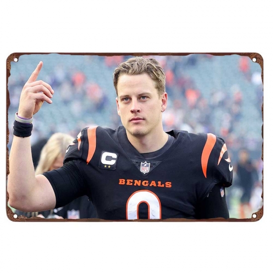Cincinnati Bengals Aluminum Sign 12x8 Inch Joe Burrow 004 Cincinnati Bengals Aluminum Sign 12x8 Inch Joe Burrow 004