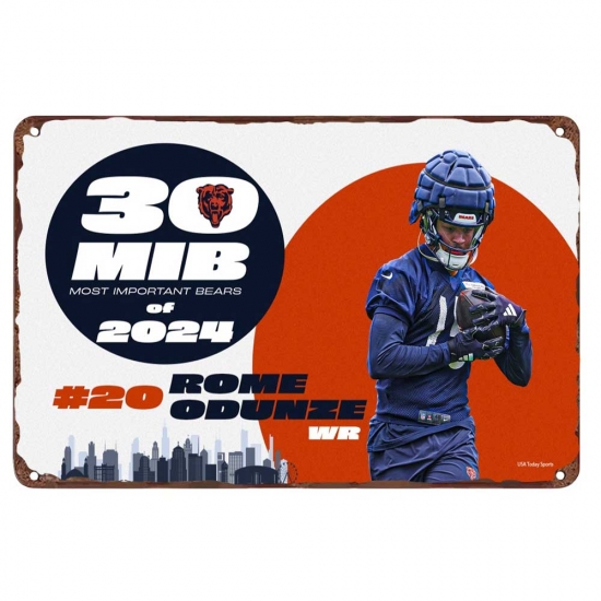 chicago bears Aluminum Sign 12x8 Inch Rome Odunze 003 chicago bears Aluminum Sign 12x8 Inch Rome Odunze 003